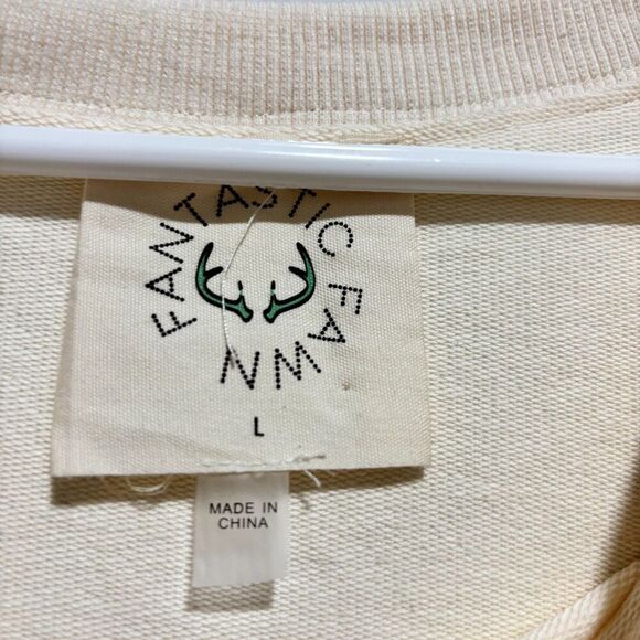 Fantastic Fawn  Yeehaw Cowboy Hat Oversized Top Cream Large Short Sleeve Y2K - Picture 4 of 8